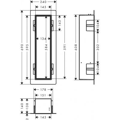 Hansgrohe XtraStoris Rock szafka do zabudowy 24x14x69 cm stal szlachetna szczotkowana 56060800