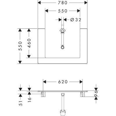 Hansgrohe Xelu Q blat naszafkowy 78x55 cm orzech 54109630
