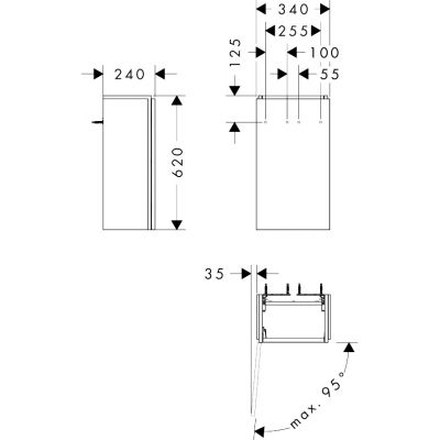 Hansgrohe Xilesa E szafka 34x24x62 cm podumywalkowa wisząca lewa piaskowy beż mat 54243780