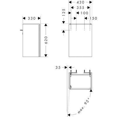 Hansgrohe Xilesa E szafka 43x33x62 cm podumywalkowa wisząca lewa kaszmirowy dąb 54245550