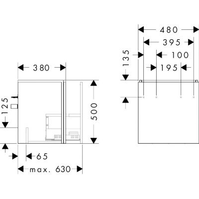 Hansgrohe Xilesa E szafka 48x38x50 cm podumywalkowa wisząca biała 54247700