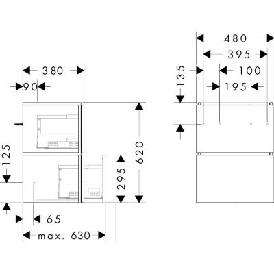 Hansgrohe Xilesa E szafka 48x38x62 cm podumywalkowa wisząca szara 54248760