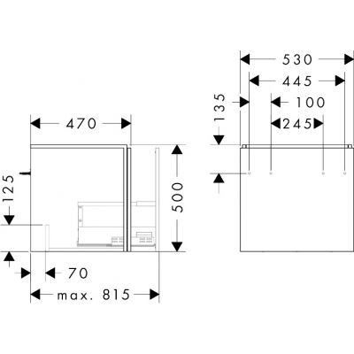 Hansgrohe Xilesa E szafka 53x47x50 cm podumywalkowa wisząca szara 54251760