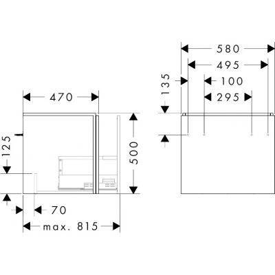 Hansgrohe Xilesa E szafka 58x47x50 cm podumywalkowa wisząca szara 54253760