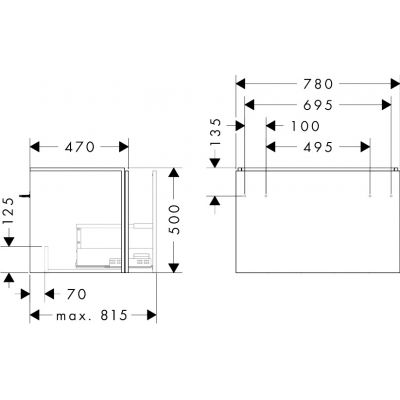 Hansgrohe Xilesa E szafka 78x47x50 cm podumywalkowa wisząca piaskowa 54259780