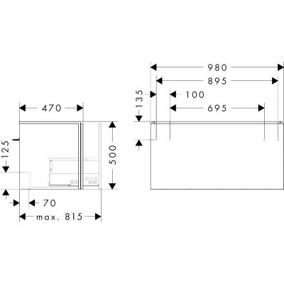 Hansgrohe Xilesa E szafka 98x47x50 cm podumywalkowa wisząca dąb 54261550