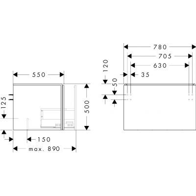 Hansgrohe Xilesa E szafka 78x55x50 cm podumywalkowa wisząca szara 54265760