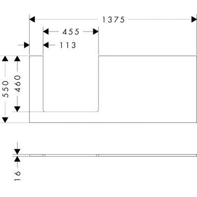Hansgrohe Xilesa E blat naszafkowy 137,5x55 cm biały 54272700