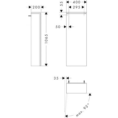 Hansgrohe Xilesa E szafka 40x20x106,5 cm boczna wisząca lewa piaskowa 54281780