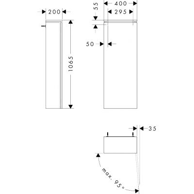Hansgrohe Xilesa E szafka 40x20x106,5 cm boczna wisząca prawa piaskowa 54282780