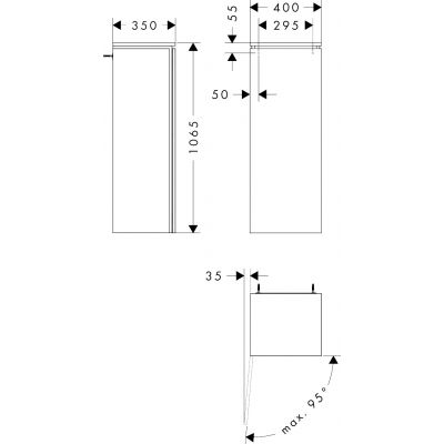 Hansgrohe Xilesa E szafka 40x35x106,5 cm boczna wisząca lewa szara 54283760