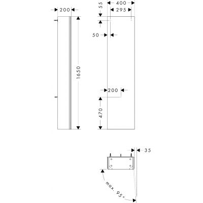 Hansgrohe Xilesa E szafka 40x20x165 cm boczna wisząca prawa biała 54286700