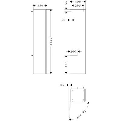 Hansgrohe Xilesa E szafka 40x35x165 cm boczna wisząca lewa piaskowa 54287780