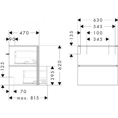 Hansgrohe Xilesa E szafka 63x47x62 cm podumywalkowa wisząca szara 54294760