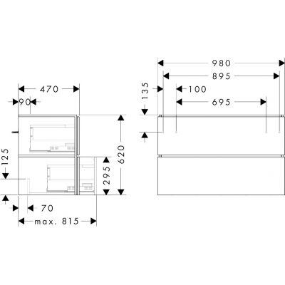 Hansgrohe Xilesa E szafka 98x47x62 cm podumywalkowa wisząca dąb 54297550