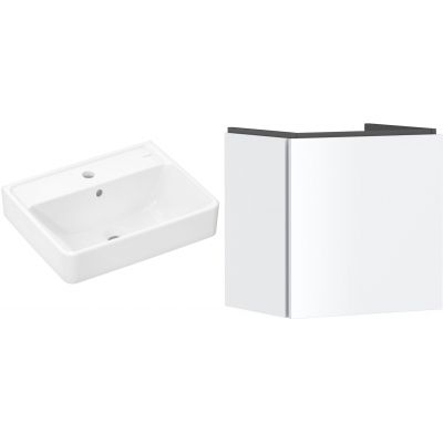 Zestaw Hansgrohe Xanuia Q umywalka z szafką Xilesa E 50 cm biały (54247700, 61008450)