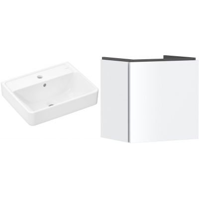 Zestaw Hansgrohe Xanuia Q umywalka z szafką Xilesa E 50 cm biały (54247700, 60131450)