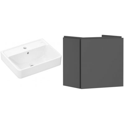 Zestaw Hansgrohe Xanuia Q umywalka z szafką Xilesa E 50 cm szara (54247760, 61008450)