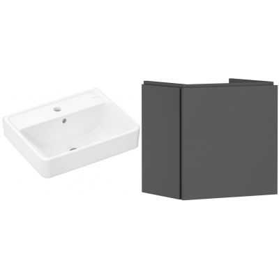 Zestaw Hansgrohe Xanuia Q umywalka z szafką Xilesa E 50 cm szara (54247760, 60131450)