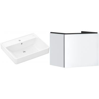 Zestaw Hansgrohe Xanuia Q umywalka z szafką Xilesa E 60 cm biały (54253700, 60133450)
