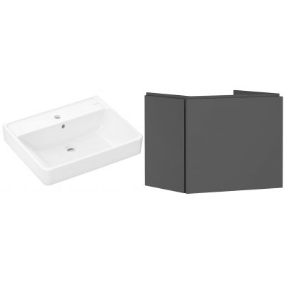 Zestaw Hansgrohe Xanuia Q umywalka z szafką Xilesa E 60 cm szary (54253760, 60133450)