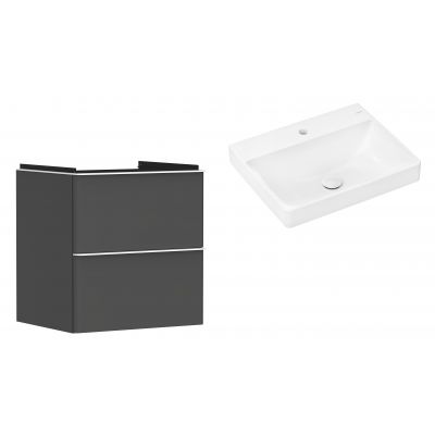 Hansgrohe Xelu Q szafka wisząca z umywalką 60x48 cm szary diament mat/biały mat/biały (54024700, 61016450)