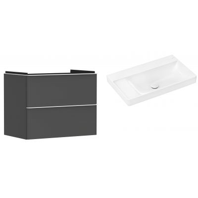 Hansgrohe Xelu Q szafka wisząca z umywalką 80x48 cm szary diament mat/biały mat/biały (54028700, 61032450)