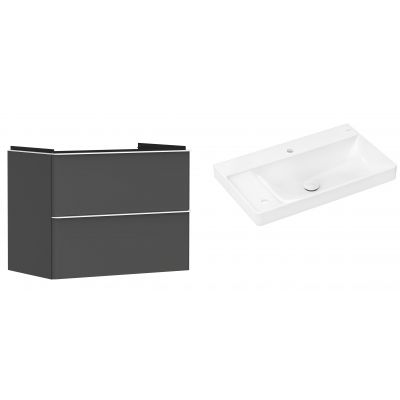 Hansgrohe Xelu Q szafka wisząca z umywalką 80x48 cm szary diament mat/biały mat/biały (54028700, 61031450)