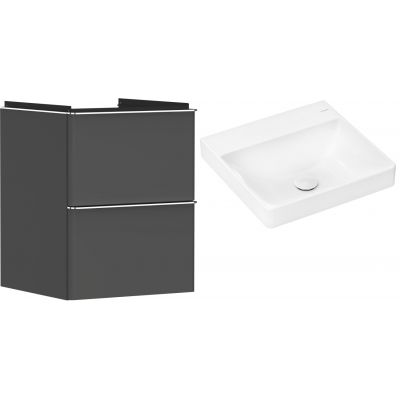 Hansgrohe Xelu Q szafka wisząca z umywalką 50x48 cm szary diament mat/chrom/biały (54020000, 61013450)