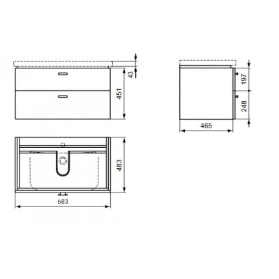 Ideal Standard Connect szafka pod umywalkę 70 cm C1842SV