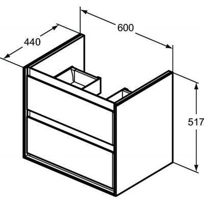 Ideal Standard Connect Air szafka 60 cm podumywalkowa wisząca biały połysk/biały mat E0818B2
