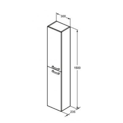 Ideal Standard Eurovit szafka 30x23,5x150 cm boczna wisząca biała E3243WG