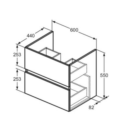Ideal Standard Eurovit+ szafka 60x44x55 cm podumywalkowa wisząca biały połysk R0259WG