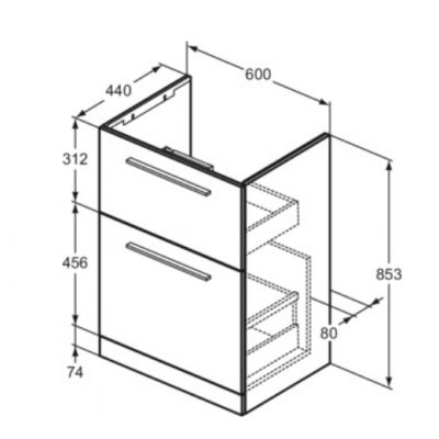 Ideal Standard I.Life A szafka 60x44x82,6 cm podumywalkowa stojąca biała T5273DU