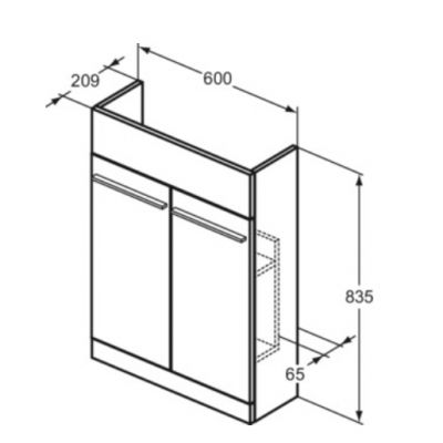 Ideal Standard I.Life S szafka 60x21x83 cm podumywalkowa stojąca biała T5298DU