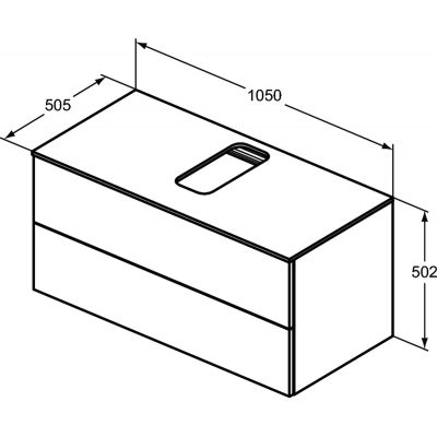 Ideal Standard Adapto szafka 105 cm podumywalkowa wisząca jasnobrązowe drewno U8597FF
