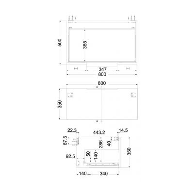 Kludi Icos szafka 80x50x35 cm podumywalkowa wisząca szara 50S80O2
