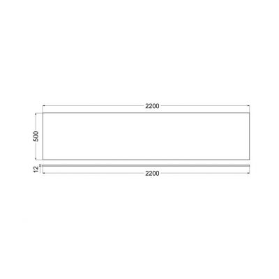 Kludi Icos blat naszafkowy 220x50 cm biały 50T22053