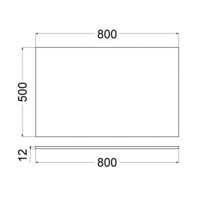 Kludi Icos blat naszafkowy 80x50 cm szary 50T80O2