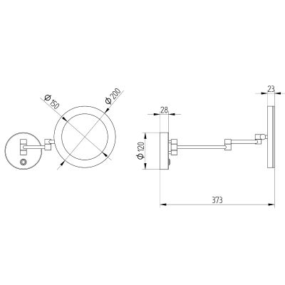 Kronenbach lusterko kosmetyczne 20x20 cm okrągłe z oświetleniem chrom 29.475.255.2504