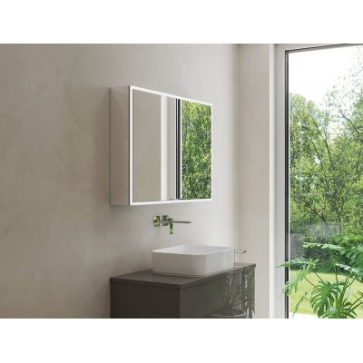 Kronenbach Cube 2.0 szafka 80x17x70 cm z lustrem srebrno anodowane KB100201CR