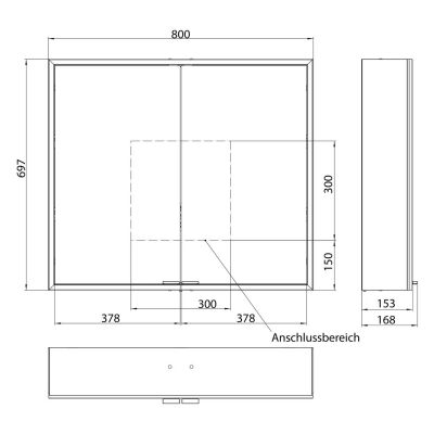 Kronenbach Cube 2.0 szafka 80x17x70 cm z lustrem srebrno anodowane KB100201CR