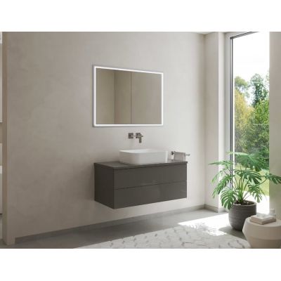 Kronenbach Cube 2.0 szafka 80x17x70 cm z lustrem wpuszczana srebrno anodowane KB100205CR