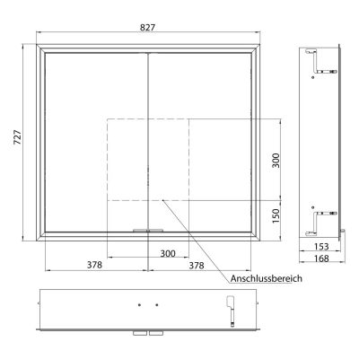 Kronenbach Cube 2.0 szafka 80x17x70 cm z lustrem wpuszczana srebrno anodowane KB100205CR