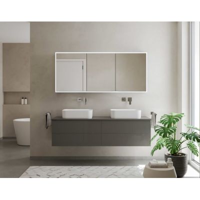 Kronenbach Cube 2.0 szafka 140x17x70 cm z lustrem srebro anodowane KB100209CR