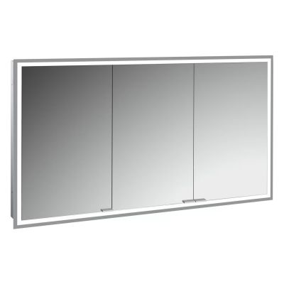 Zestaw Kronenbach Cube 2.0 szafka 120x17x70 cm z lustrem wpuszczana srebro anodowane z ramą montażową KB100212CR-Set