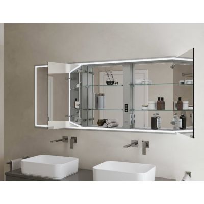 Kronenbach Cube 2.0 szafka 130x17x70 cm z lustrem srebro anodowane KB100233CR