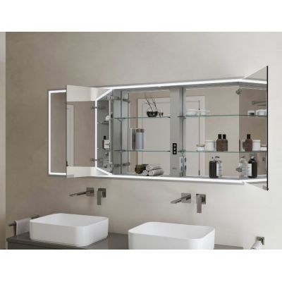 Kronenbach Cube 2.0 szafka 140x17x70 cm z lustrem wpuszczana srebro anodowane KB100213CR