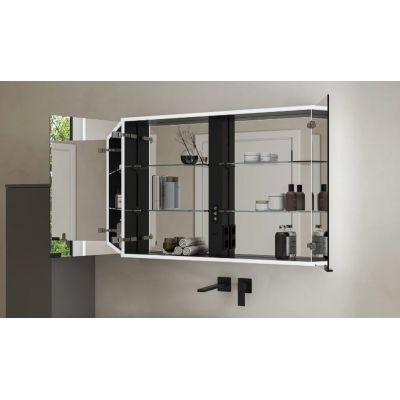 Kronenbach Cube 2.0 szafka 60x17x70 cm z lustrem czarny mat KB100216MB