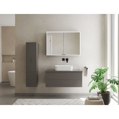 Kronenbach Cube 2.0 szafka 60x17x70 cm z lustrem czarny mat KB100216MB